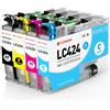 Clywenss LC424 - Cartucce d'inchiostro compatibili con Brother LC-424 LC-424VAL LC424VAL per DCP-J1200W DCP-J1200WE DCP-J1200, confezione da 4 (nero, ciano, magenta, giallo)