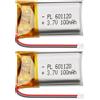 Uxney 3,7 V 3000 mAh Batteria LiPo ricaricabile, batteria al litio-polimero 601120 con protezione PCM, connettore Micro-JST 1,25 mm a 2 pin per ESP32, Arduino, NodeMCU, drone RC (confezione da 2)