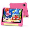 ALLDOCUBE Kido Tablet per bambini 8 pollici Android 15 Go, 32GB ROM + TF fino a 512GB, controllo parentale, iWawa, WiFi 5G, Unisoc T310, 5000mAh, 2 altoparlanti, jack 3,5mm, tablet con custodia - Rosa