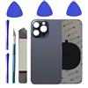 Alovexiong Cover posteriore in vetro di ricambio per iPhone 15 Pro, ricambio con colla preinstallata + kit di riparazione (blu)