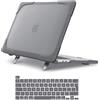 MOSISO Cover Compatibile con MacBook Pro 13 Pollici Custodia 2025 2024 2023 2022 2021 2020 M2 M1 A2338 A2289 A2251,Servizio Pesante Staffa Piega Case Plastica Protettiva&Copritastiera,Grigio