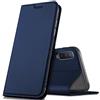 Verco Galaxy A7 (2018) Cover, Custodia a Libro Pelle PU per Samsung Galaxy A7 2018 Case Booklet Protettiva [magnetica integrata], Azzurro