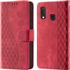 CaseGla Cover per Samsung Galaxy A20e / A10e custodia portafoglio Rosso | Blocco RFID, 3 scomparti carte, 1 tasca banconote, Chiusura magnetica, Supporto, Pelle PU flip cover per Samsung A20e