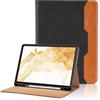 Oduio Custodia per Samsung Galaxy Tab S8 Plus 2022 / Tab S7 FE 2021 / Tab S7 Plus 2020 12.4" Pelle Tablet Case, Multi-Angli Supporto Pieghevole Cover Protettiva con Tasca, Auto Sveglia/Sonno - Nero