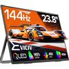EVICIV 24 144Hz QLED Monitor Portatile 145% sRGB 2000:1 450 Nits, Full HD 1080P con HDMI e USB-C per laptop/Console di Gioco/Smartphone/mini PC, Secondo Schermo Esterno per Gaming e Lavoro