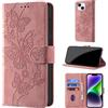 CaseGla Cover per iPhone 14 Plus 6,7 Zoll [Blocco RFID] Custodia Portafoglio Premium Pelle PU Wallet Case Flip Libro con Porta Carte Slot Supporto, Rosa