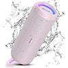 RIENOK Cassa Bluetooth Potente Portatile 30W IPX7 Impermeabile Speaker Bluetooth, Bassi Potenti, Vero Stereo Senza Fili, Luce LED, AUX & Micro SD, Ricaricabile Tipo-C, Rosa