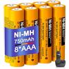 BENNTOP 8 batterie ricaricabili NI-MH AAA, 750 mAh, 1,2 V, per Panasonic HHR-70AAAB AAA, per telefoni senza fili Gigaset