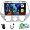Inefala 4+64G Autoradio per Hyundai i20 2008-2012 Android 15 mit 9'' In-Cell Schermo Soporta Wireless Carplay und Android Auto Mirror Link Radio FM/RDS GPS WIFI Bluetooth SWC Telecamera Posteriore
