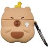 Xinbalove Graziosa custodia Kawaii per AirPods 4, custodia compatibile con AirPod 4a generazione 2024, divertente capybara protettiva antiurto per auricolari Air pods di 4 generazione, portachiavi accessori per