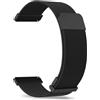 PinnWaa Cinturino in Metallo 18/20/22mm, Cinturino in Maglia di Acciaio Inossidabile, Fibbia Magnetico e Sgancio Rapido Progetto, Traspirante, Liscio, Moda Cinturino Ricambio per Uomo Donna(22mm,Nero)