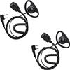 Retevis EEK015 Walkie Talkie Auricolare con Microfono a 2 Pin Tubo a Spirale, Compatibile RT622 RT21 RT619 Baofeng UV-5R Walkie Talkie, Cuffia Radio Bidirezionale Forma di D (2 Pezzi)