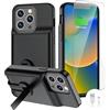 BOPPS Custodia di ricarica con batteria per iPhone 13 Pro Max/14 Pro Max/14 Plus【con supporto e Carplay】 8000 mAh, portatile, ricaricabile, resistente, protettiva, estesa, per iPhone, colore nero