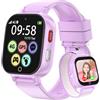 Alutoria Smartwatch Bambini-Orologio Bambina con 4G GPS Telefono Videochiamata Chat Vocale Contapassi SOS Sveglia-Smart watch per Ragazza e Ragazzo 4-12 Anni Regalo Viola