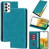Vauki Cover per 𝐒𝐚𝐦𝐬𝐮𝐧𝐠 𝐆𝐚𝐥𝐚𝐱𝐲 𝐀𝟑𝟑 𝟓𝐆 con 1 Vetro Temperato Custodia in Pelle PU Slot Schede Flip TPU Silicone Case Supporto Stand Magnetica Antiurto Caso 6.4, Azzurro