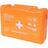 DONAU SAFETY - Valigetta di pronto soccorso per moto, secondo la norma attuale 2025 BD DIN 13164, colore arancione, in scatola di plastica