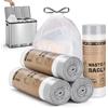 YEAUPE PRO Sacchetti Spazzatura con Manici 18L, Resistenti e Spessi, Pre-tagliati, Misura M 44x60 cm, Bianchi, per Pattumiera (120 pezzi (pack da 8), 18L)