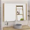 Baikal Specchio da bagno, specchio con lato in legno. Opzione con e senza LED. Stili che si adattano al bagno o a qualsiasi stanza della casa. 120 x 80 cm Laterale Legno Nature
