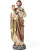 BC BUILDCLASSIC Buildclassic - Statua cattolica di San Giuseppe e Gesù Bambino, figura di San cattolico, regalo religioso per la festa del papà, decorazione per interni ispiratrice, 35,6 cm di altezza, dipinta a mano