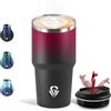 Motswedi Termos Caffè 600 ML, Tazza termica Riutilizzabili Prova di Perdite, Bicchiere Termico, Acciaio Inox 304, Travel Mug per Caffè Caldo e Freddo, Latte e Tè - Rosso scarlatto & Nero