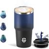 Motswedi Termos Caffè 600 ML, Tazza termica Riutilizzabili Prova di Perdite, Bicchiere Termico, Acciaio Inox 304, Travel Mug per Caffè Caldo e Freddo, Latte e Tè - Blu marino & Nero