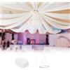 boldworks Tende da soffitto per matrimoni, kit da appendere, tende da soffitto con morbido chiffon trasparente, set di anelli per matrimoni, decorazioni, feste, tappezzeria, confezione da 6 tende, 1,5 x 3 m,