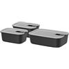 Mepal Set Contenitore per Alimenti Easyclip 3 Pezzi, 2x700 e 1500, Nordic Black