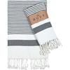 Ruvy Home Basics - Set di 2 asciugamani turchi per il bagno, 45,7 x 101,6 cm, in cotone, asciugamani da bagno e decorativi, per cucina, tè, yoga, viso, palestra, colore nero