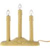 Creative Hobbies 3 Light Electric Candolier Indoor Christmas Candle Lamp, Ivory Plastic with Clear C7 Incandescent Light Bulbs