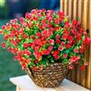 AXYLEX, fiori artificiali per esterni, 12 fasci di piante finte resistenti ai raggi UV, non sbiadiscono, in plastica, per casa, giardino, portico, patio, decorazione, rosso