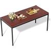 FurnitureR Tavoli da sala da pranzo in marrone, stile elegante ed elegante per 4-6 persone, piano in legno spesso con struttura in metallo, per cucina, sala da pranzo, 150 x 75 x 75 cm