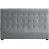 Menzzo - Testiera per Letto Modello Luxor, 180cm, in Velluto, Colore: Argento