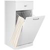 BAKAJI Mobile da Bagno Porta biancheria Bianco con 1 Cassetto ed 1 Anta Basculante, Armadietto Autoportante con Cesto per Lavanderia, Vano Portaoggetti, Dimensioni 35 x 35 x 75 cm