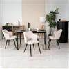 MEUBLE COSY Set Sala da Pranzo da 5 Pezzi con 1 Tavolo Allungabile e 4 Sedie, Struttura in Acciaio per Cucina e Soggiorno