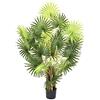 GreenBrokers Ventaglio Artificiale a Forma di Palma in Vaso, 120 cm
