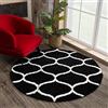 SANAT Madrid Shaggy Tappeto rotondo - Tappeto a pelo lungo per soggiorno, camera da letto, cucina, nero, dimensioni: 120 cm