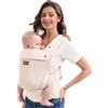 Momcozy Marsupio Traspirante in Rete, Ergonomico e Leggero, per 3,2-20 kg(3-24 mesi) con Supporto Lombare Rinforzato, Comfort per Tutto il Giorno per Genitori a Mani Libere, Air Mesh-Beige