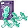 AVENT Philips AVENT Soothie - Ciucci 100% silicone per bambini da 0 a 3 mesi, design monopezzo, senza BPA, extra resistenti, verde, confezione da 4, modello SCF190/41