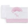 Italbaby completo di lenzuoline ricamate per lettino 3 pezzi serie bear rosa