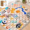 YBIKE Tappetino Gioco Pavimento, 127x127cm Grande Tappeto Pieghevole Antiscivolo Spesso, Morbido Tappeto Portatile, Lavabile in Lavatrice (Mare Boho)
