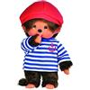 BANDAI Monchhichi Bandai Peluche Maschietto Marinaio - Peluche Scimmietta Iconica Anni '80 - Morbidissima peluche 20 cm per bambini, adulti - Giocattolo per Bambini dai 2 anni in su - 20073