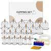 Acus Med Set Coppettazione | Coppettazione Massaggio | Set per Terapia Di Medicina Cinese | Coppette Massaggio | Kit Massaggio 24 Pezzi con Ventosa Pompa Vacuum e Gua Sha
