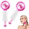 Beugo 2 Sfere di Ghiaccio per il Viso, Massaggio Ice Cool Roller Ball, ice globes viso per Ridurre Gonfiore, Borse e Occhiaie, Tonificareviso Serrare, Rosa