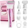 Zofory Rasoio Elettrico Donna, 5 in 1 Rasoio Donna Elettrico, Depilatore Corpo Donna con Stazione di Ricarica USB (Viola-ZCA117)