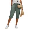 Meaunzyl Pantaloni Lino Donna 3/4 Curvy Pantaloncini Donna Estivi In Cotone E Lino Leggeri Vita Alta Con Coulisse Ed Elastico Shorts Bermuda Larghi Eleganti Con Tasche Casual Per Spiaggia Sport E Tempo Libero