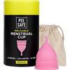 Pee Safe PEESAFE Coppetta Mestruale | Piccola - Taglia Mini | per 18 anni e meno | Coppa del periodo | Utilizzo fino a 12 ore | 100% silicone di grado medico | Viene fornito con custodia da viaggio