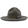 TingTingo - Cappello da Campagna Militare per esercitare Il Sergente Istruttore Mountie Ranger 100% Lana - Verde - 7.375