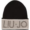 Liu Jo Berretto Beanie Logo Strass Nero C26LJ45 2F5011 M0300 22222 Taglia: Taglia Unica