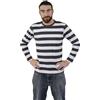 I LOVE FANCY DRESS LTD Maglietta a maniche lunghe a righe bianche e nere da adulto, 100% cotone, perfetta per costumi da Mime francese o ladro, bianco, XL