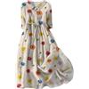 Generico Vestito Donna Elegante Elasticizzato,Abiti da Cerimonia Donna Festa, in stile coreano Camicia con lacci in vita definita Abito longuette Mezza manica estiva Abito Abiti da Cocktail Maxi Vestiti